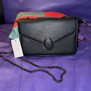 Crossbody, Black w/Gun Metal Chain, NEW, Small Bag